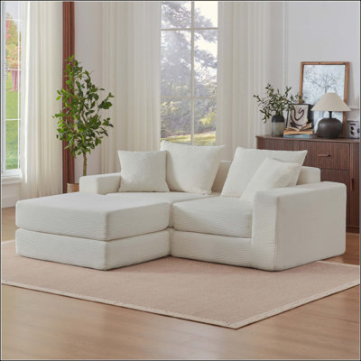 Canapé modulaire modulaire Loveaeat Cloud, canapé désossé avec base antidérapante, canapé-lit douillet pour des espaces de vie personnalisables, canapé modulaire moderne avec méridienne en L, siège profond et sans assemblage
