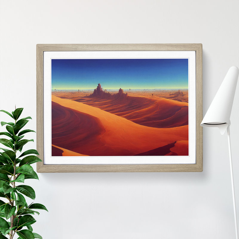 A Pure Desert 1 Piece Single Picture Frame Wall Art, 46cm H x 64cm W, Oak