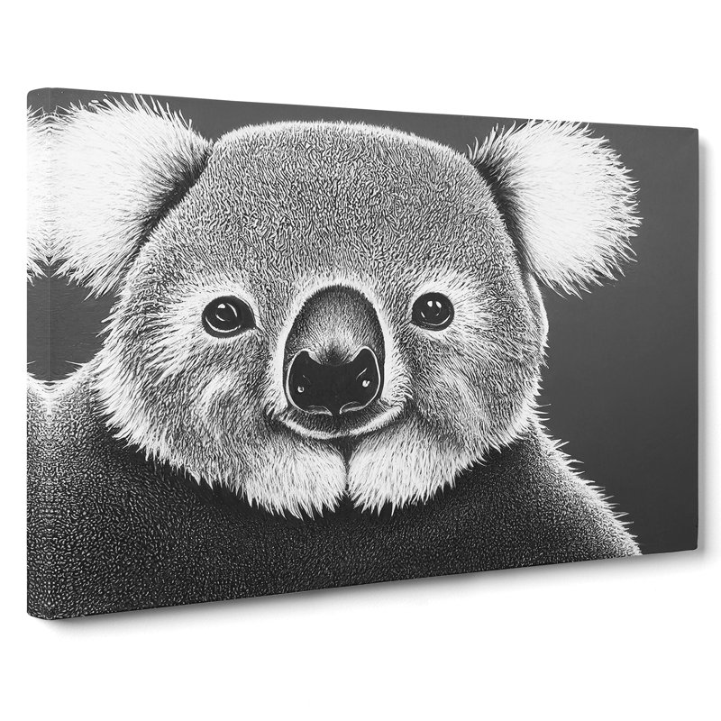 Monochrome Koala Bear Vol.6 - Wrapped Canvas