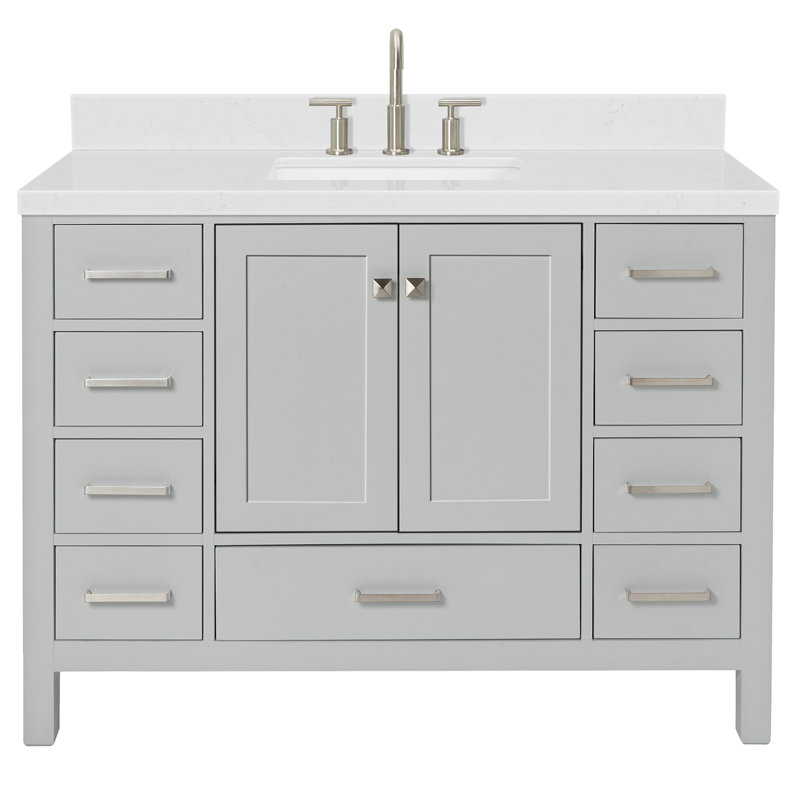Ensemble de meuble-lavabo simple 48 po , Rectangular, Gris