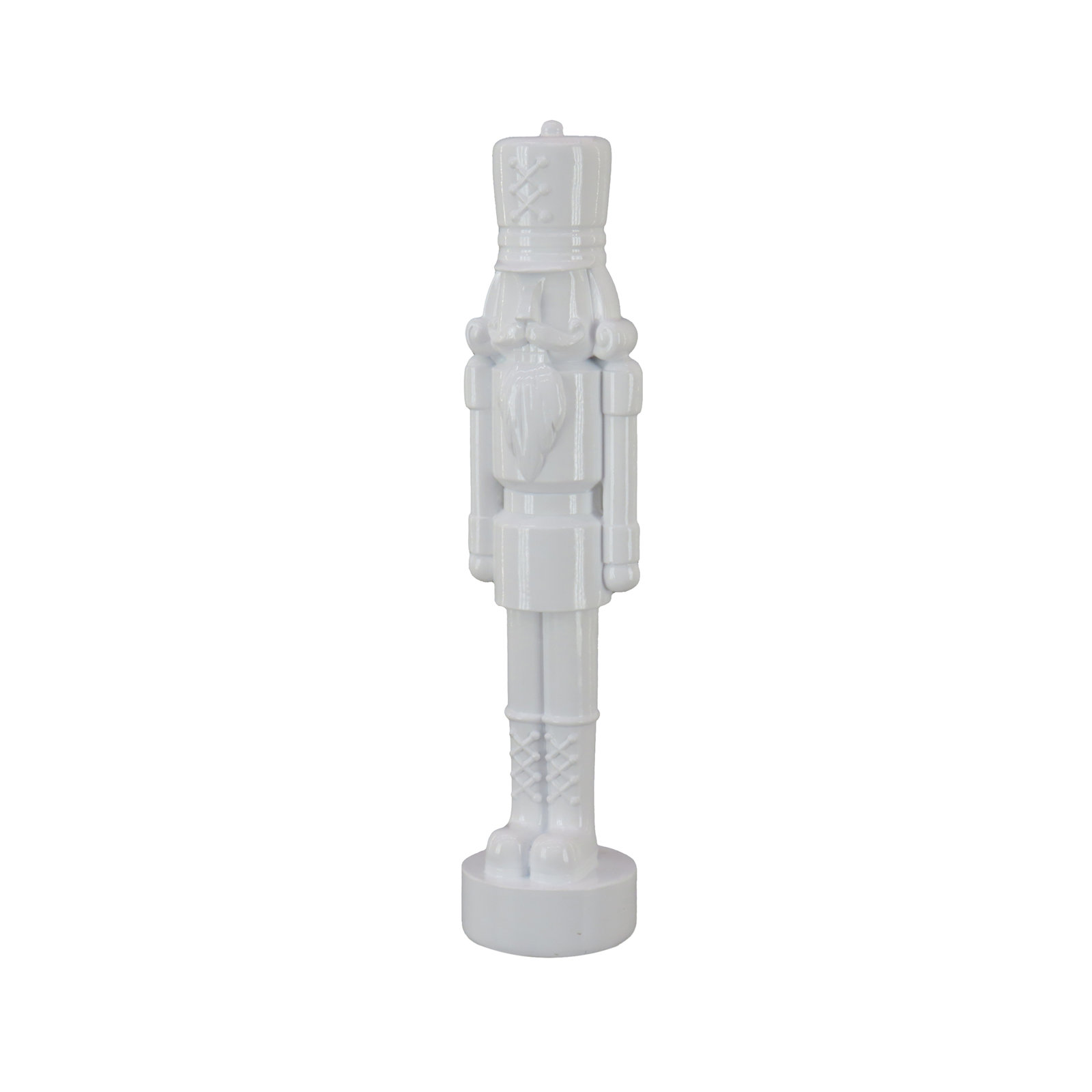 Nutcracker Christmas Decor, White, 13.58" H x 4.33" W x 4.72" D
