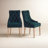 2-Pack Fabric Tufted Dining Chairs with Wooden Legs Upholstered Side Chairs for Kitchen-117443527