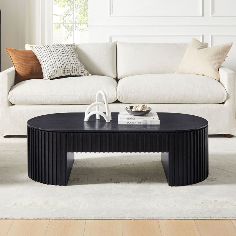 Table basse en MDF avec tiroir, Noir, noir, noir, noir