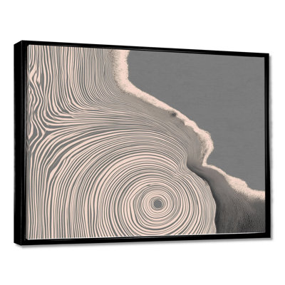 Spiral gris Rift sur glissade sur bois - Minimalisme, impression sur toile gris minimaliste