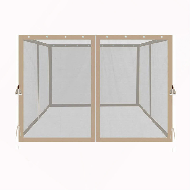 Moustiquaire de remplacement pour pavillon de jardin 10 pi x 10 pi, mur en maille à 4 panneaux avec fermetures à glissière pour pavillon de jardin
