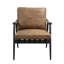 Chaise d'appoint Berham en châtaignier et fer mat avec pieds en métal