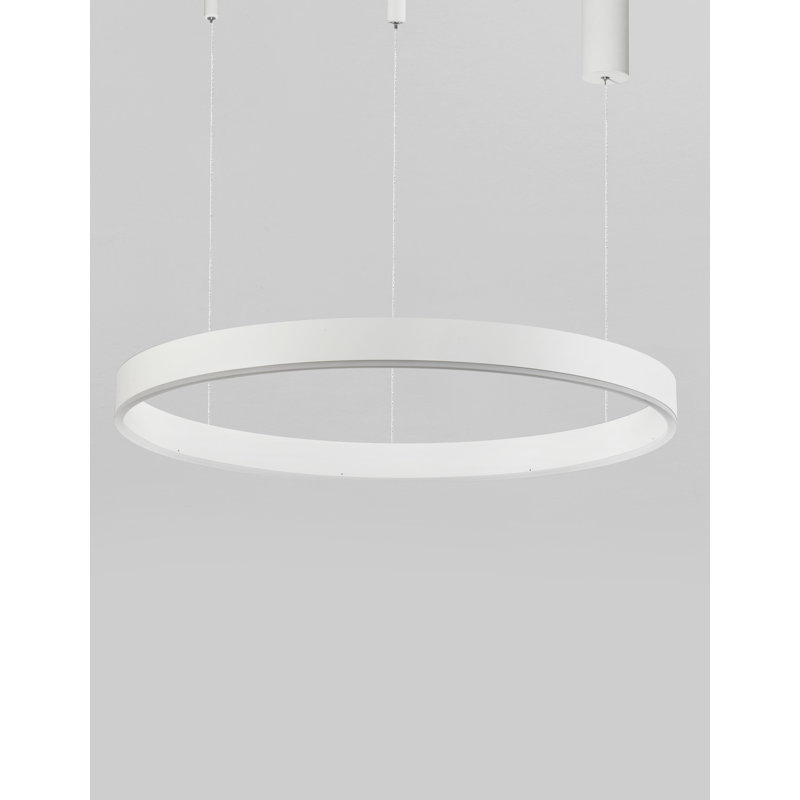 1 - Light LED Single Pendant, 5.5cm H x 80cm W x 80cm D, White