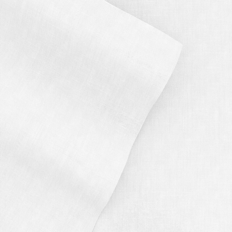 Linen Bamboo-Blend Breathable Luxury Bed Sheet Set, White, Full Sheet Set + Fitted Sheet + 2 Pillowcases