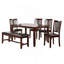 Mobilier de salle à manger couleur espresso 6 pièces ensemble table à manger 4 chaises d'appoint et un banc en bois d'hévéa massif et placages