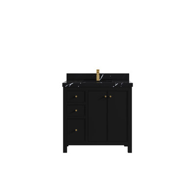 Chicago 36'' Double Bathroom Vanity with Quartz Top