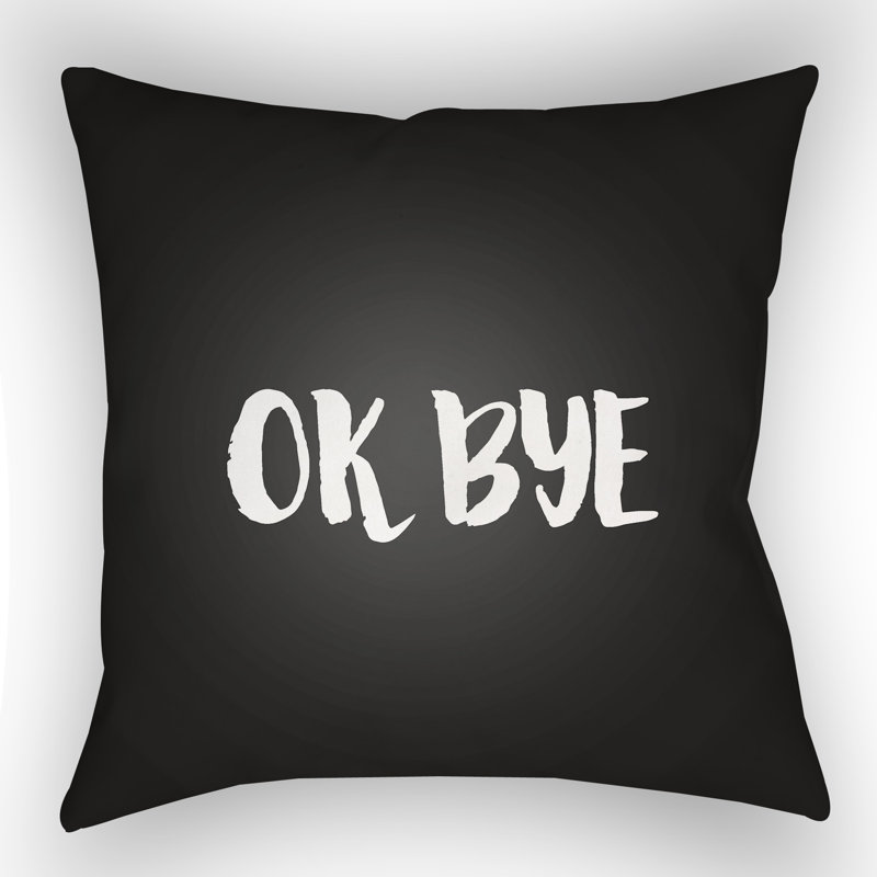 Indoor/Outdoor Throw Pillow, Black, 20" H x 20" W x 4" D