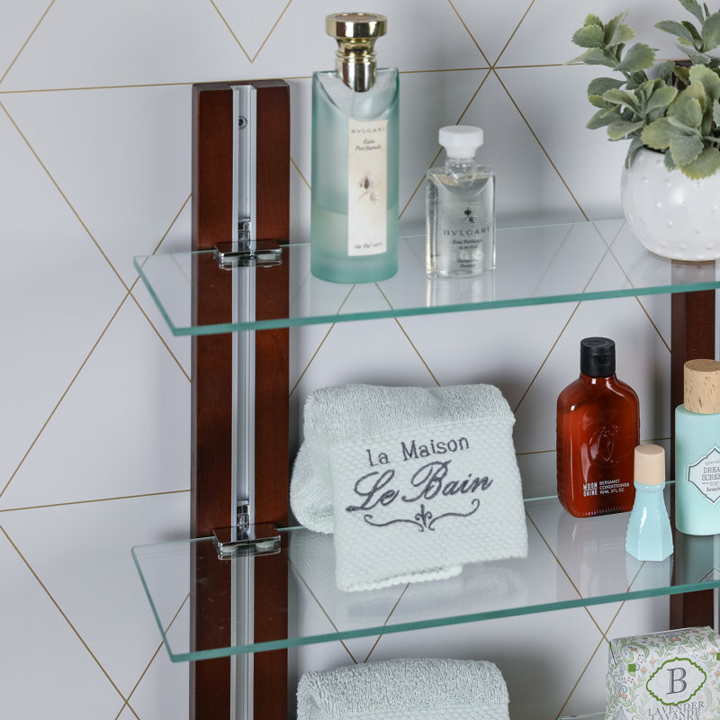 Audon 3 Piece Glass Tiered Shelf with Adjustable Shelves