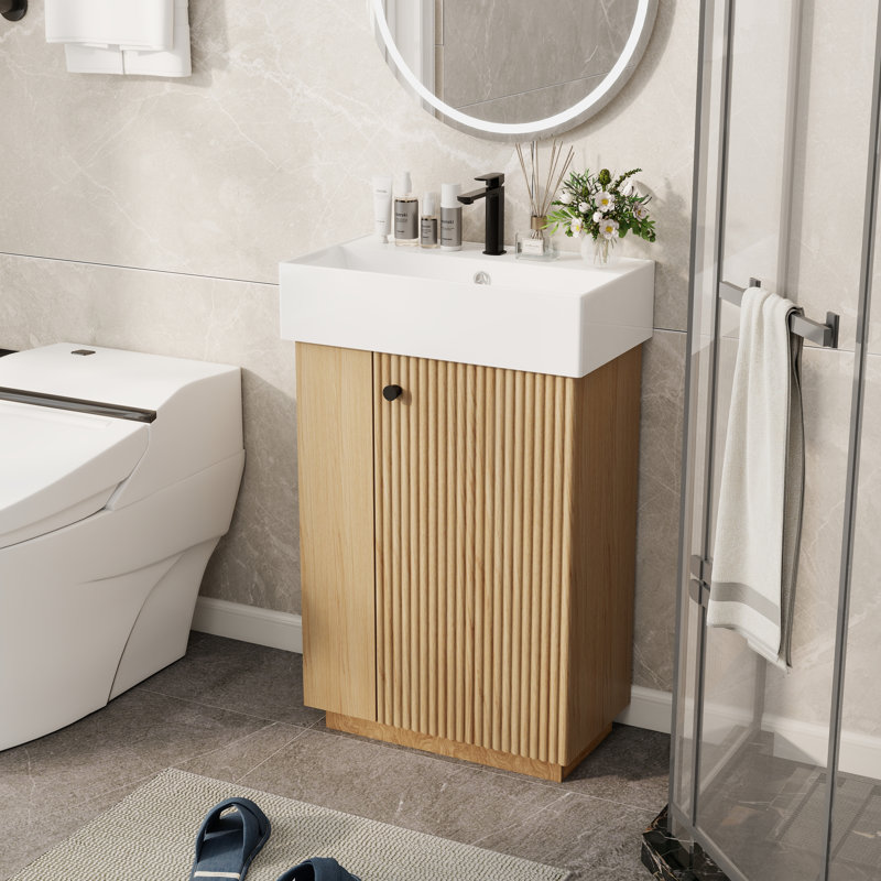 21.6" Single Bathroom Vanity With Ceramic Top