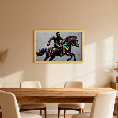 «Colorful Horse Rider», reproduction d'art sur toile