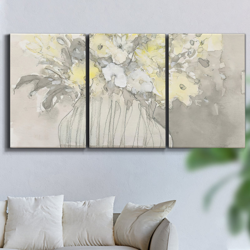 Ensemble de 3 traverses encadrées sur toile, H 36 po x l 72 po x P 2 po