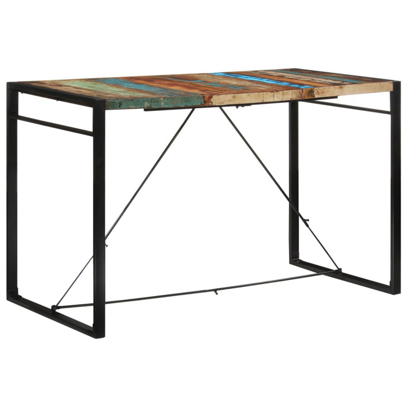 Bar Table 110 Cm Solid Wood Reclaimed, 110cm H x 175cm W x 90cm D