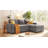 Upholstered Sectional Sofa Bed With Storage Space
