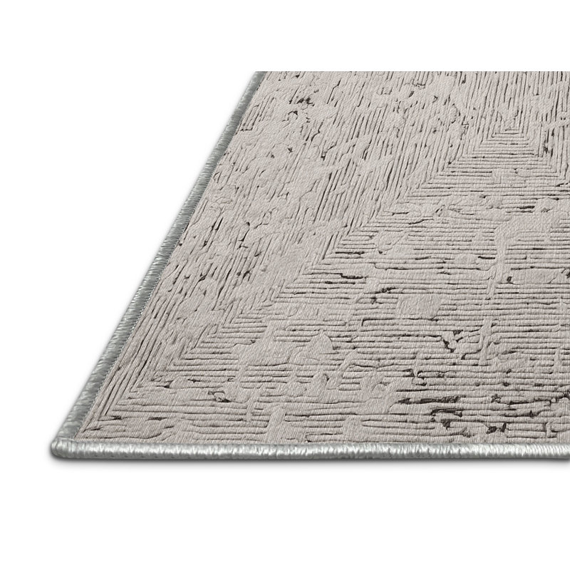 Machine Washable Beige Area Rug, Rectangle 8' x 10'
