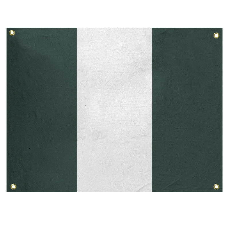Tapisserie rayures en polyester en polyester, H 50 po x l 59 po, Vert / blanc