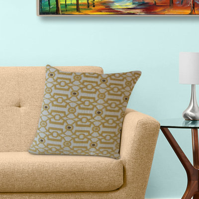 Mattalyn Geometric Cotton Blend Reversible Throw Pillow