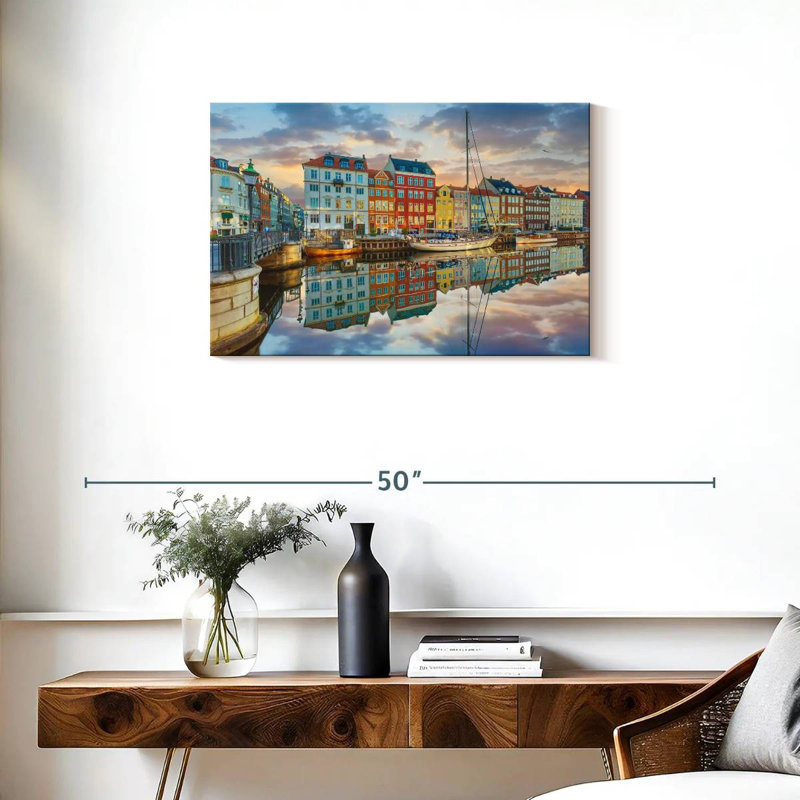 Marchelle Nyhavn Canal Sunset Reflection, 20" H x 30" W
