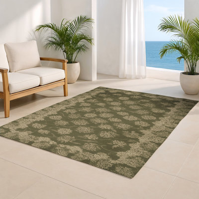 Tapis d'intérieur et d'extérieur brun Botanical