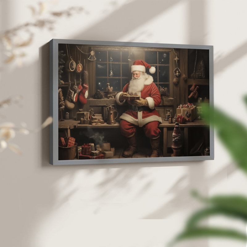 Art de Noël - CMXI - Reproduction encadrée - Restickable, H 16 po x l 20 po, Gris