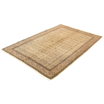 Tapis décoratif en laine de conception unique noué à la main des années 80 en laine de 6 pi 5 po x 9 pi 8 po Destani