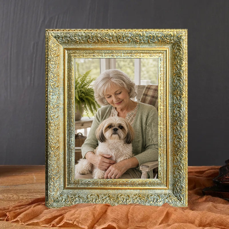 Antique Gold 1PC 11" x 14" Decorative Picture Frame with Lightweight PS Frame, Antique Gold, 1, 5" W x 7" H