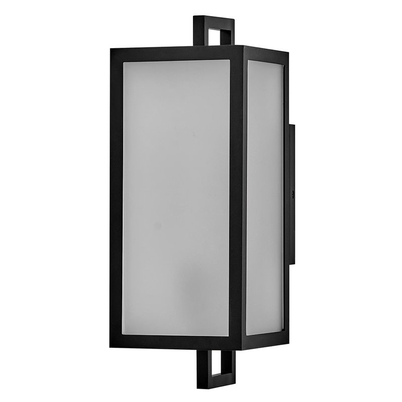 Lanterne murale d'extérieur avec verre gravé, H 15 po x l 5,5 po x P 6,5 po