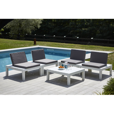 Ensemble de conversation avec chaises et coussins 5 pièces Patio Perfection