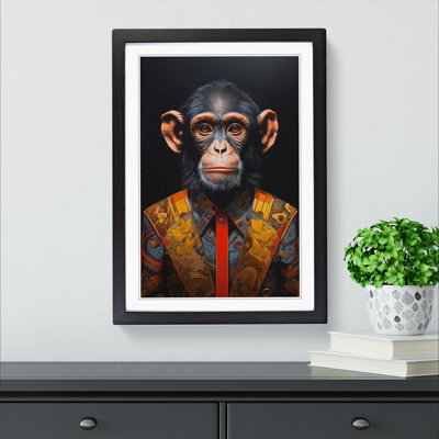 Monkey Hard Edge Painting - Framed Print