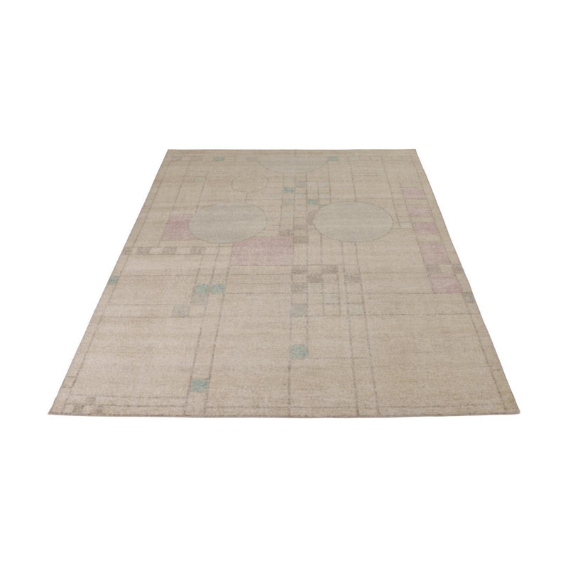Distressed Homage Wool Geometric Area Rug, Rectangle 12' x 18'