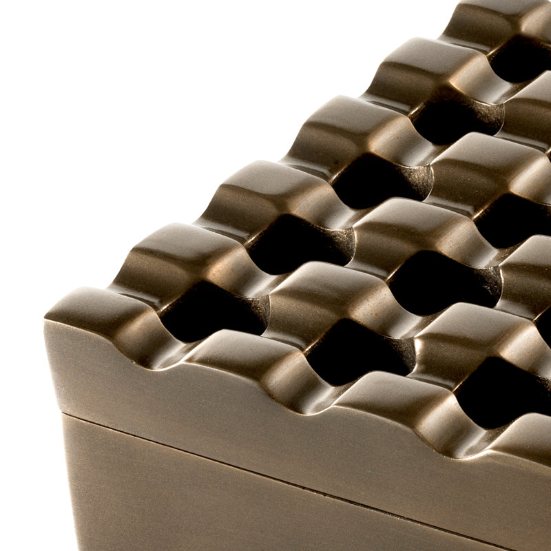 Cendrier Deluxe Grid, Laiton antique foncé