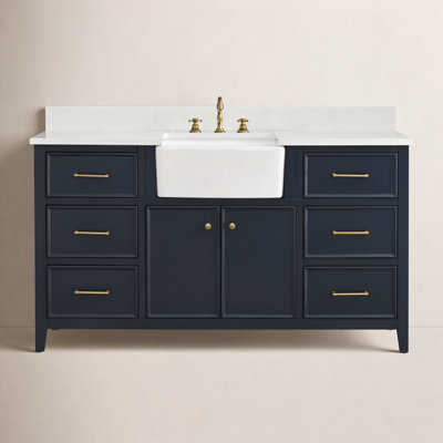 Aisa 60" Pine Single Bathroom Vanity