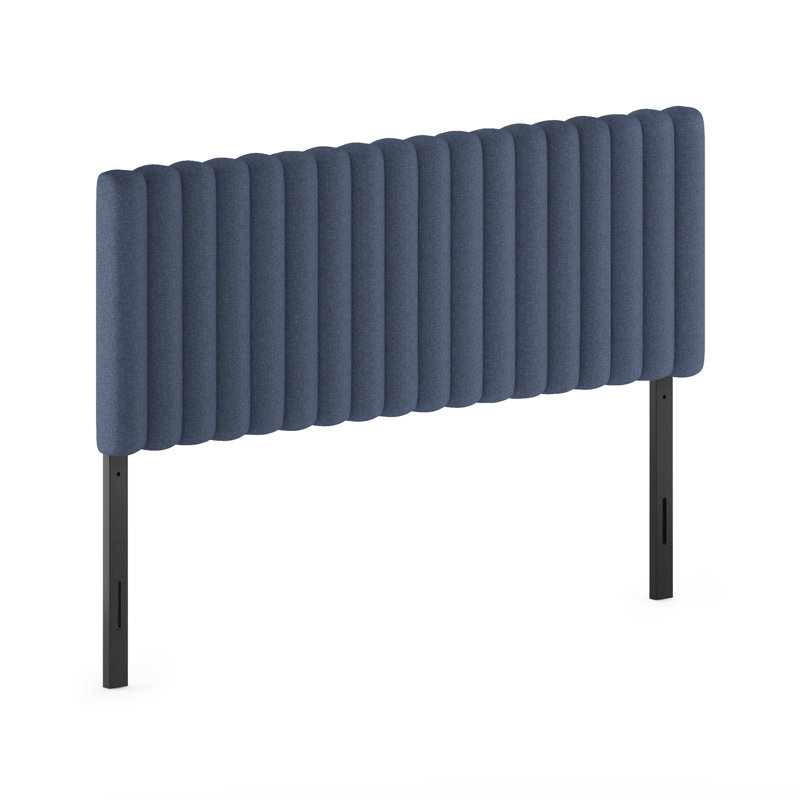 Tête de lit tapissier à panneau Karp, Bleu, Grand