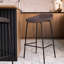 Masayo 29.52'' Short Bar Stool with Upholstered Seat and Iron Frame-1840084620