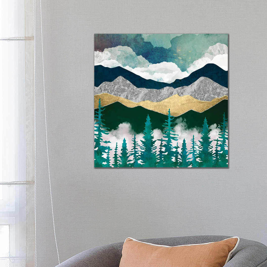 Misty Pines II von SpaceFrog Designs - Galerie-umwickelte Leinwand Giclée auf Leinwand