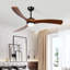 Ventilateur de plafond 52 po 3 feuilles en bois massif-2037853676