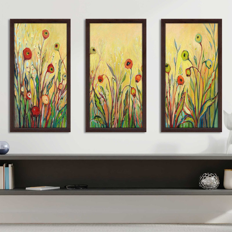 "Summer Poppies" par Jennifer Lommers, impression sur acrylique 3 pièces, H 25,5 po x l 40,5 po x P 1 po