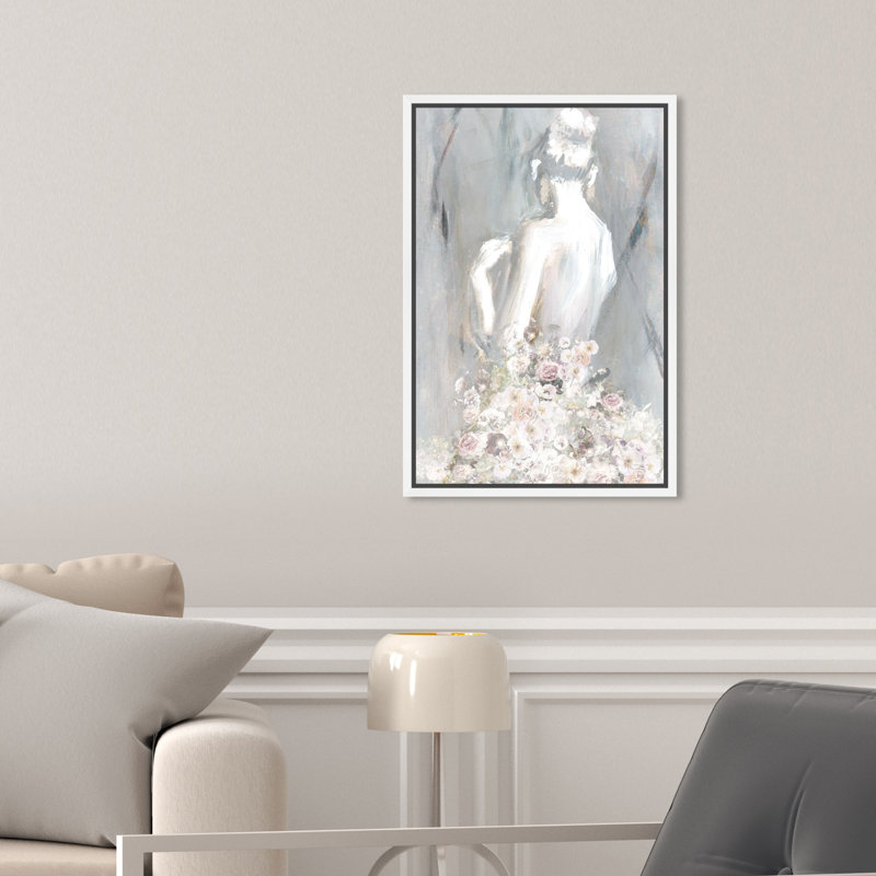 «Fashion and Glam Th pensing You You», peinture traditionnelle rose - peinture sur toile, Toile encadrée, H 30 po x l 20 po
