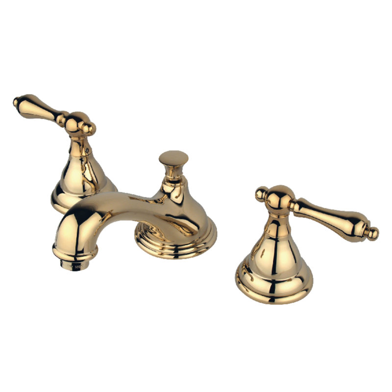 Widespread Bathroom Faucet with Drain Assembly, Polished Brass