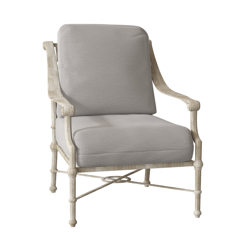 Delphi Outdoor Lounge Chair, Weathered White, Impact Vapor Gray Sunbrella®