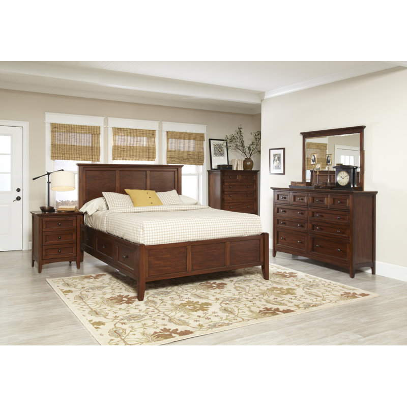 Schweizer Wood Platform Storage Bed, King