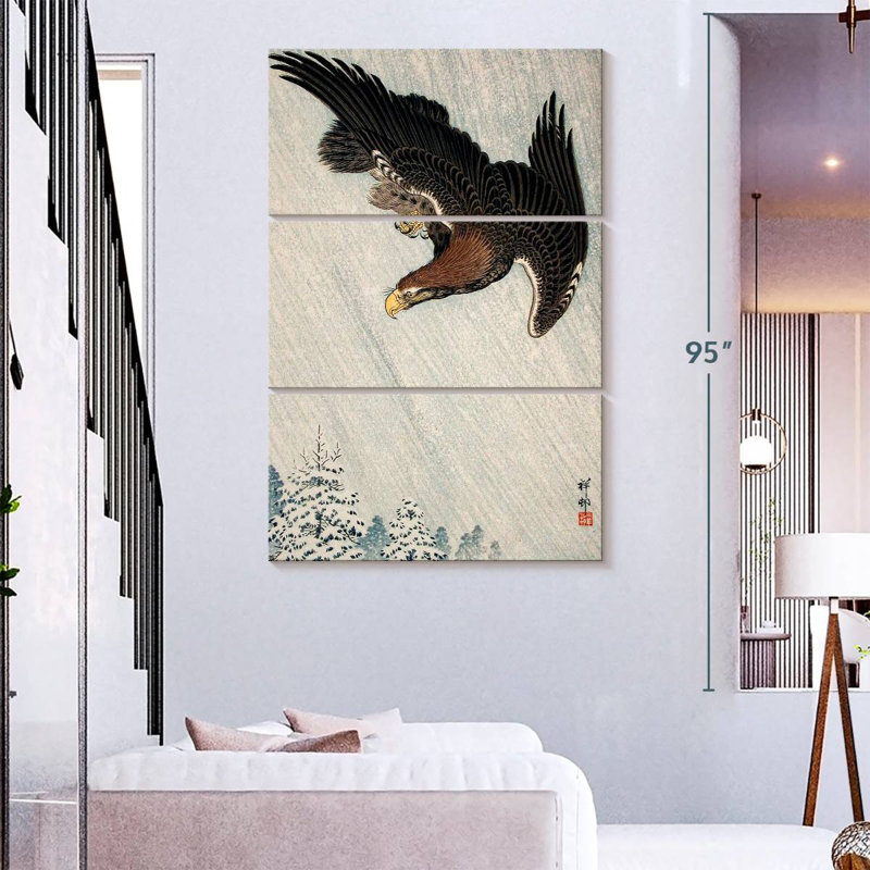 Brampt Eagle Flying In Snow, 74" H x 48" W