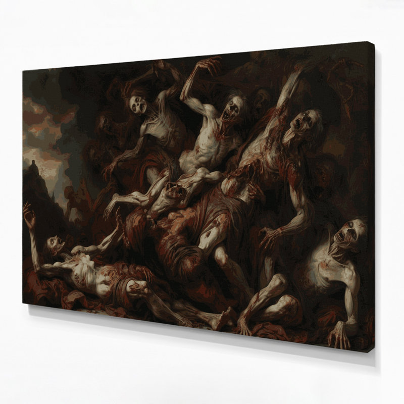 Halloween sur toile, zombies d'Halloween, H 8 po x l 10 po
