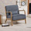 Fauteuil d'appoint compact en velours côtelé avec coussin amovible, assise rembourrée et structure à profil bas-1001389899