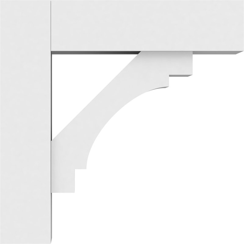 Support standard en PVC de qualité architecturale avec extrémités en bloc, H 12 po x l 3 po x P 12 po
