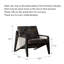 Fauteuil Mid-Century en rotin de bois massif, fauteuil d'appoint en tissu jacquard brun pour le salon