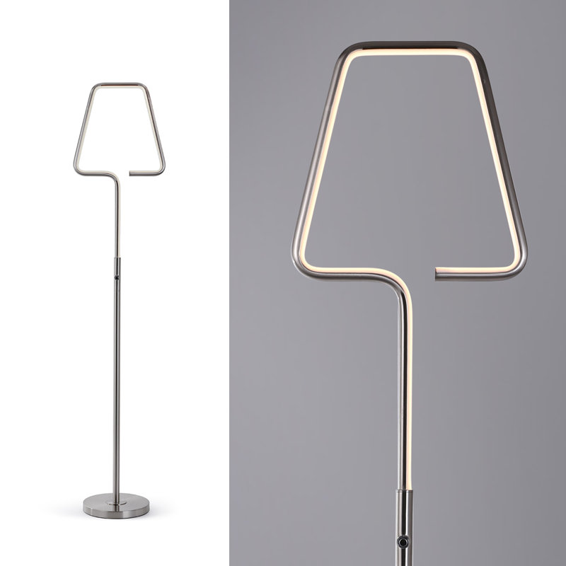 Lampe DEL sur pied 63 po Jakaylon, Nickel brossé
